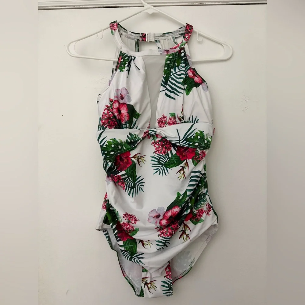 Floral Print Women's One Piece Swimsuit